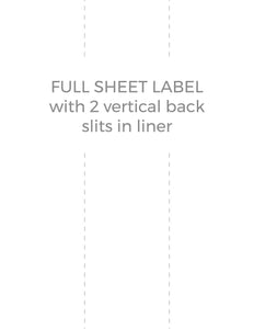 8 1/2 x 11 Rectangle Light Brown Kraft Label Sheet (w/ 2 vert back slits)