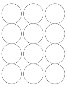 2 1/2 Diameter Round White Photo Gloss Inkjet Label Sheet (12 up)