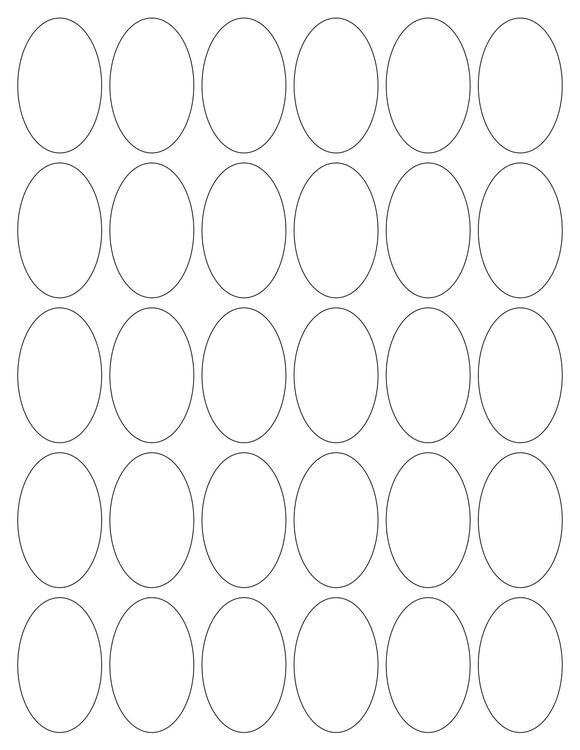 1 1/4 x 2 Oval PREMIUM Water-Resistant White Inkjet Label Sheets (Pack of 250)
