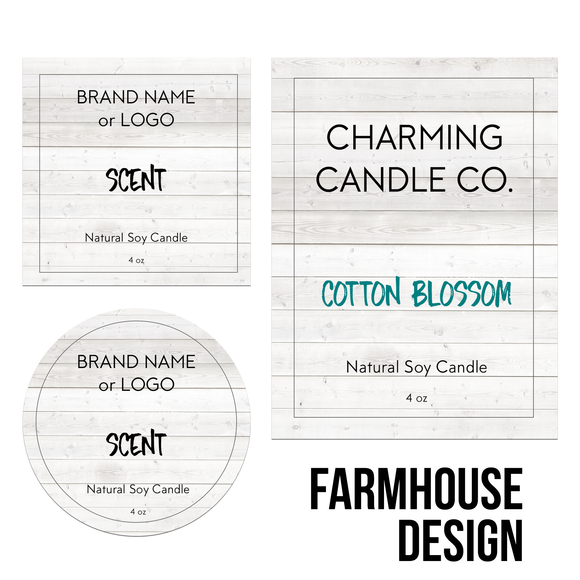 Quick Candle Label - Farmhouse Design