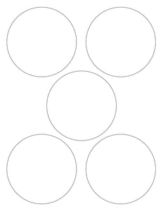 3 5/8 Diameter Round White Label Sheet