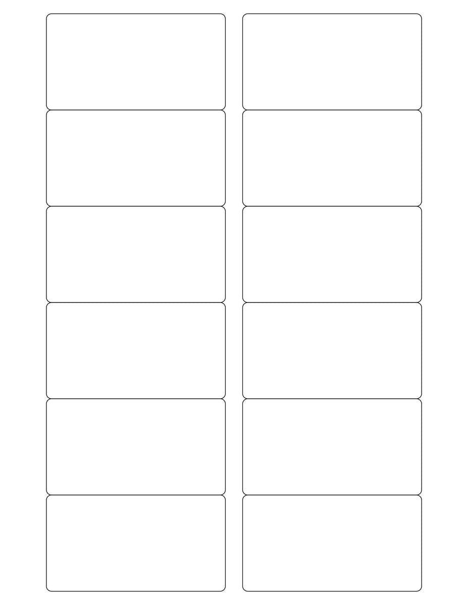 3 1/4 x 1 3/4 Rectangle Recycled White Printed Label Sheet