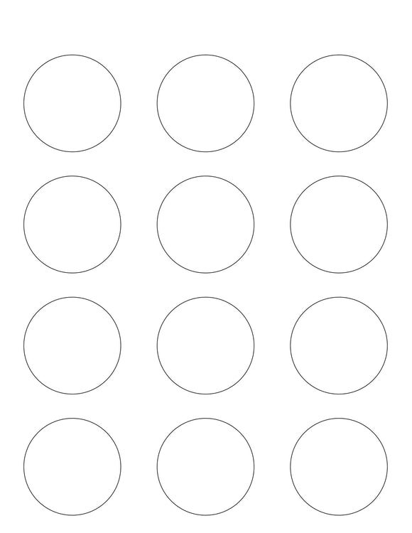 2 Diameter Round White Label Sheet (bottom offset)