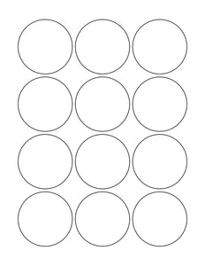 2 1/4 Diameter Round White Label Sheet
