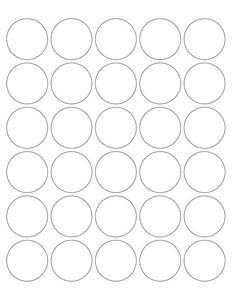 1 1/2 Diameter Round PREMIUM Water-Resistant White Inkjet Label Sheets (Pack of 250) (30 up)