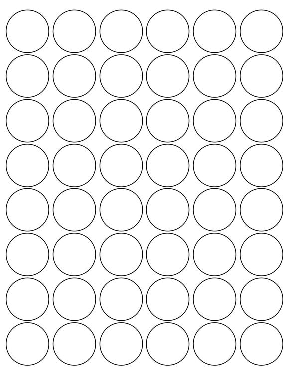 1 1/4 Diameter Round Fluorescent ORANGE Label Sheet (Bulk Pack 500 Sheets)
