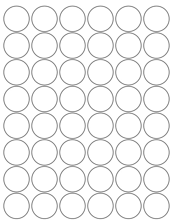 1 1/4 Diameter Round White Photo Gloss Inkjet Label Sheet