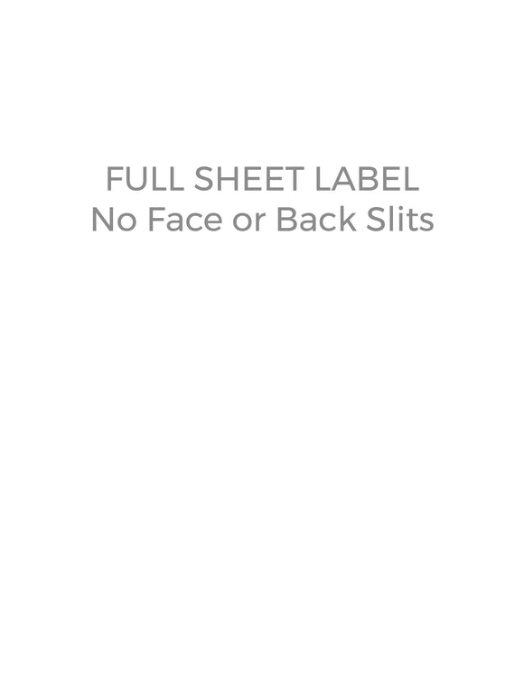 8 1/2 x 11 Rectangle White High Gloss Laser Label Sheet (no slit face or back)