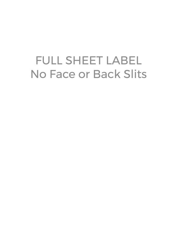 8 1/2 x 11 Rectangle PREMIUM Water-Resistant White Inkjet Label Sheets (Pack of 250) (no slit face or back)