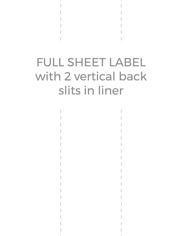 8 1/2 x 11 Rectangle White Label Sheet (w/ 2 vert back slits)