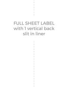 8 1/2 x 11 Rectangle White Photo Gloss Inkjet Label Sheet (w/ 1 vert back slit)