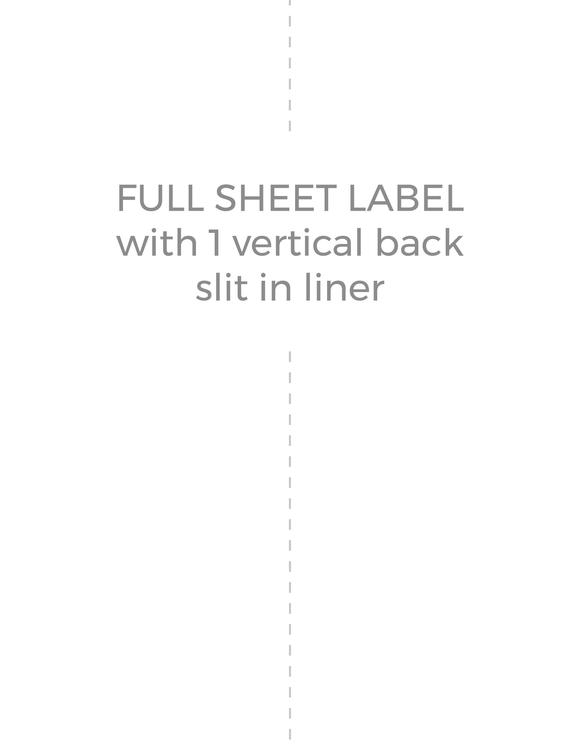 8 1/2 x 11 Rectangle PREMIUM Water-Resistant White Inkjet Label Sheets (Pack of 250) (w/ 1 vert back slit)