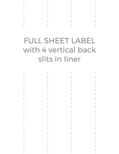 8 1/2 x 11 Rectangle White MID Gloss Laser Label Sheet (w/ 4 vert back slits)