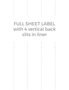 8 1/2 x 11 Rectangle PREMIUM Water-Resistant White Inkjet Label Sheets (Pack of 250) (w/ 4 vert back slits)