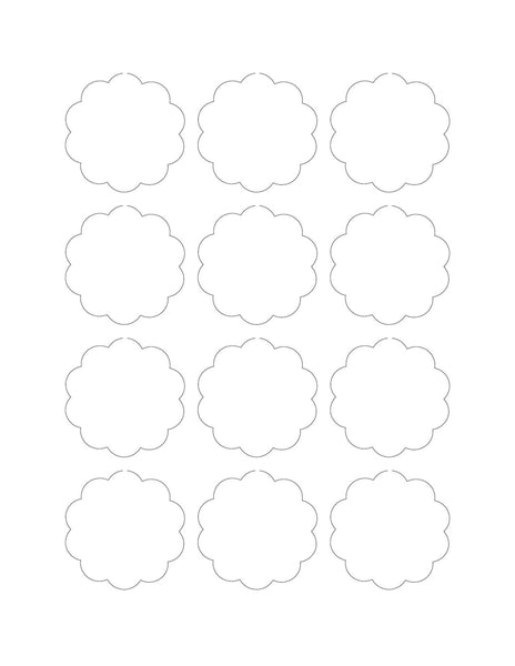 1.25 x 2 Printable Scalloped Tags - White Cardstock - OL3489KW