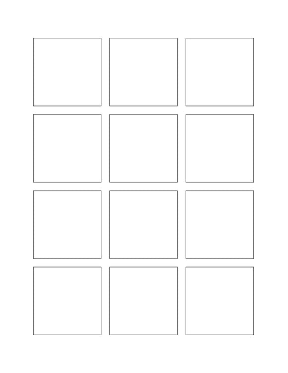 2 x 2 Square Hang Tag Sheet (Die-Cut White Cardstock)