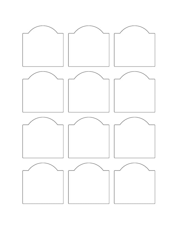 2 x 2 Dome Top Rectangle Hang Tag Sheet (Die-Cut White Cardstock)