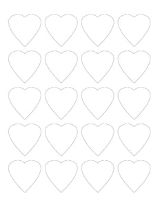 1.75 x 1.75 Heart Shaped Hang Tag Sheet (Die-Cut White Cardstock)
