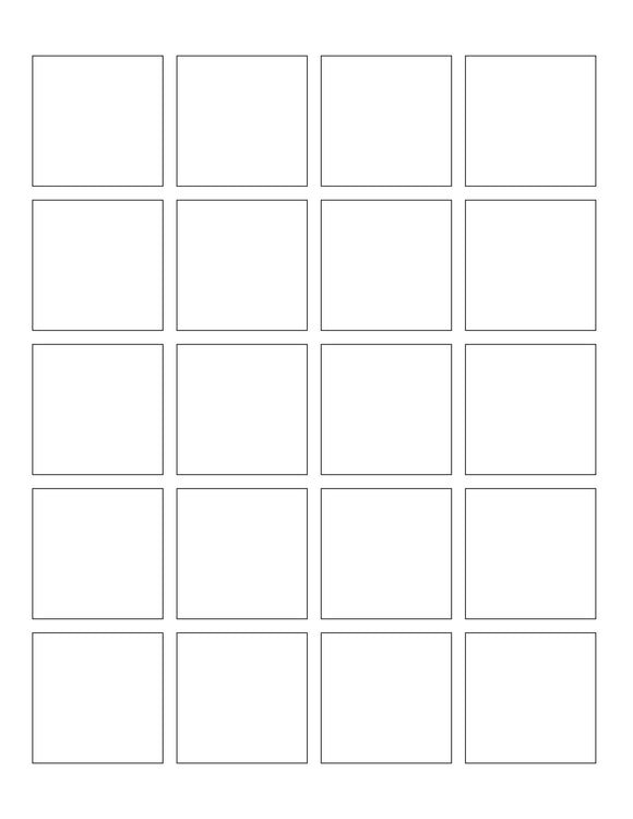 1.75 x 1.75 Square Hang Tag Sheet (Die-Cut White Cardstock)