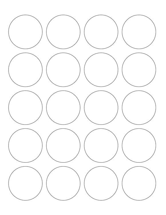 1.75 Diameter Round Hang Tag Sheet (Die-Cut White Cardstock)