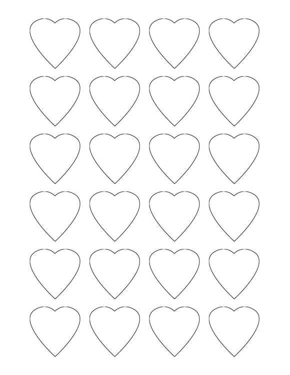 1.5 x 1.5 Heart Shaped Hang Tag Sheet (Die-Cut White Cardstock)