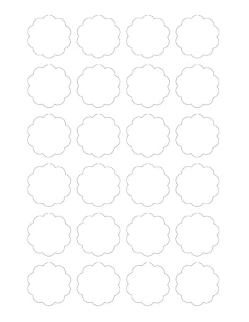 1.5 Diameter Scallop Shape Hang Tag Sheet (Die-Cut White Cardstock)