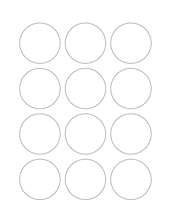 2 Diameter Round Hang Tag Sheet (Die-Cut White Cardstock)