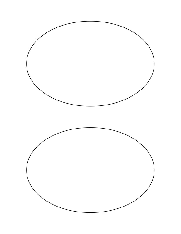 6 x 4 Oval Silver Foil Printed Label Sheet