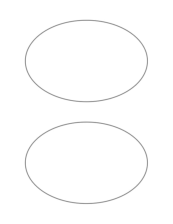6 x 4 Oval White Printed Label Sheet