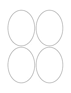3 1/4 x 4 1/4 Oval White Photo Gloss Inkjet Label Sheet