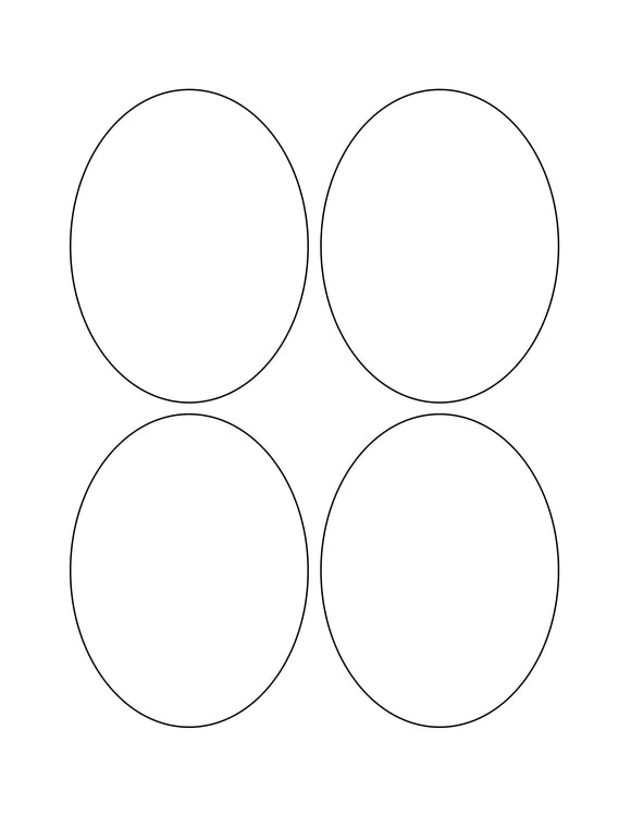 3 1/4 x 4 1/4 Oval White Label Sheet