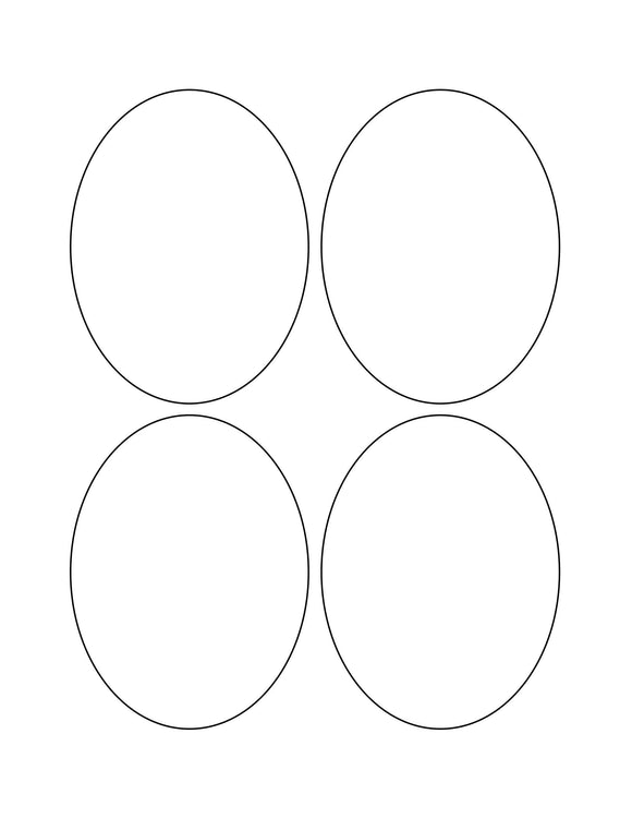 3 1/4 x 4 1/4 Oval Khaki Tan Label Sheet