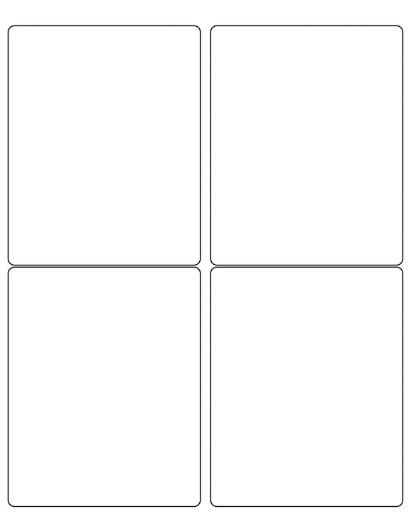 4 x 5 Rectangle Light Brown Kraft Label Sheet (Rounded Corners)