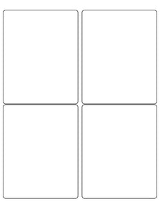 4 x 5 Rectangle PREMIUM Water-Resistant White Inkjet Label Sheet (Rounded Corners)