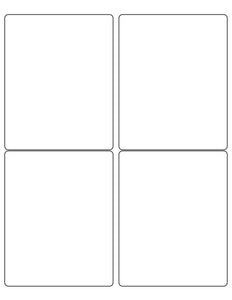 4 x 5 Rectangle White High Gloss Laser Label Sheet (Rounded Corners)