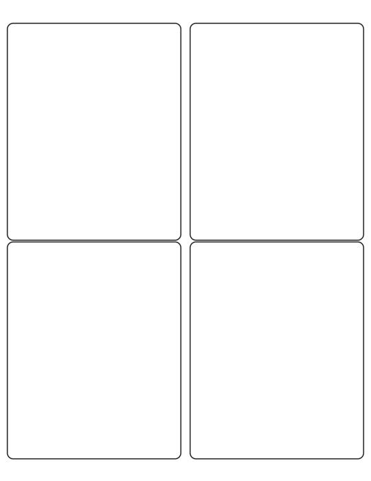 4 x 5 Rectangle White High Gloss Laser Label Sheet (Rounded Corners)