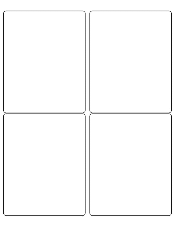 4 x 5 Rectangle White Label Sheet (Rounded Corners)