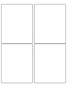 4 x 5 Rectangle Fluorescent ORANGE Label Sheet (Bulk Pack 500 Sheets) (Rounded Corners)