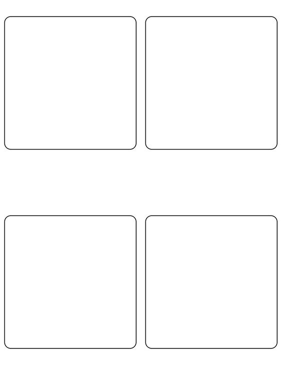 4 x 4 Square Fluorescent PINK Label Sheet (Bulk Pack 500 Sheets)