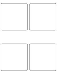 4 x 4 Square White Label Sheet