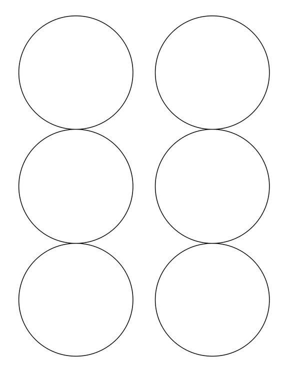 3 1/3 Diameter Round White Photo Gloss Inkjet Label Sheet