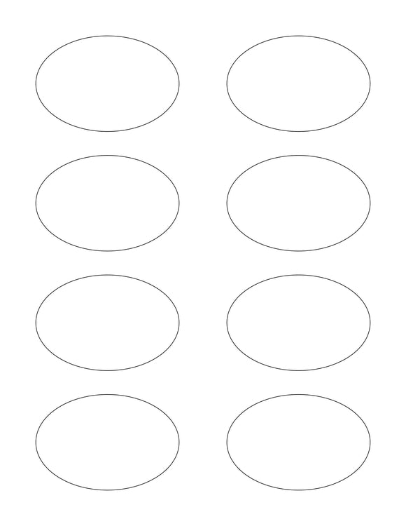 3 x 2 Oval White Label Sheet