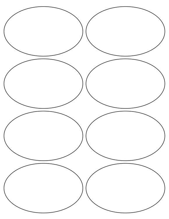4 x 2 1/2 Oval Fluorescent YELLOW Label Sheet (Bulk Pack 500 Sheets)