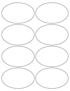 4 x 2 1/2 Oval Natural Ivory Label Sheet