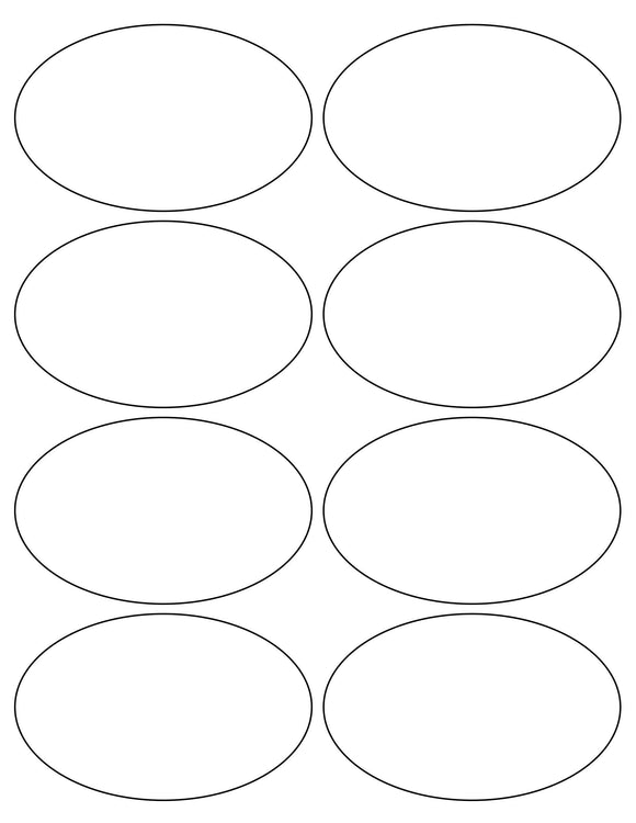 4 x 2 1/2 Oval Natural Ivory Label Sheet