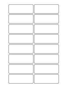 3 1/16 x 1 1/8 Rectangle White Label Sheet