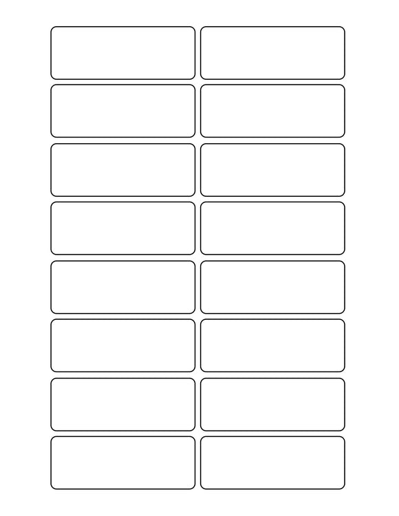 3 1/16 x 1 1/8 Rectangle White Label Sheet