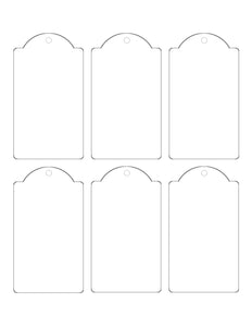 2.375 x 4.25 Dome-Top Rectangle White Micro-nikked Hang Tag Sheet w/ pre-drilled 3/16 hole THIN
