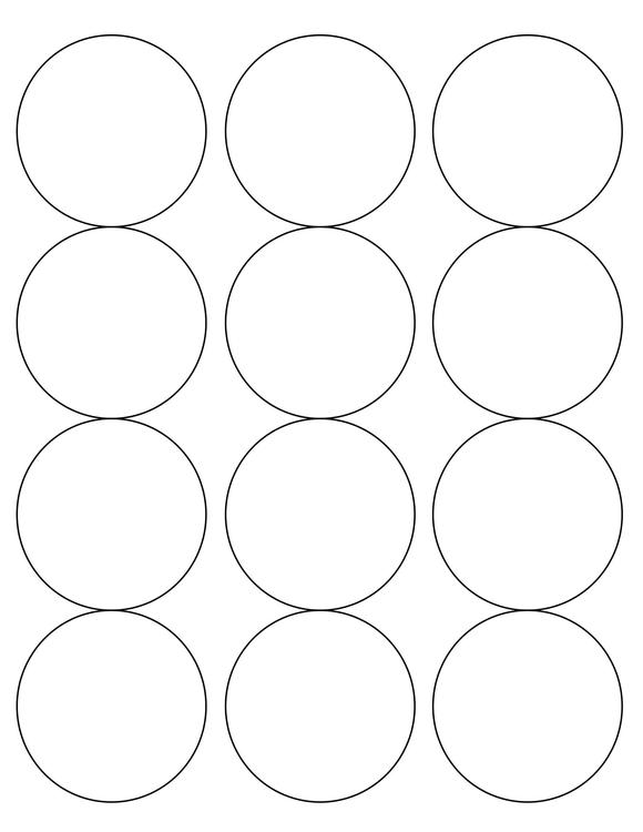 2 1/2 Diameter Round Fluorescent YELLOW Label Sheet (Bulk Pack 500 Sheets) (12 up)