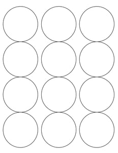 2 1/2 Diameter Round White Label Sheet (12 up)